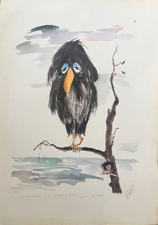 Arts picturaux & lithographies: <<Pechvogel>> Lithographie – D'occasion à Hinwil par Grossformat