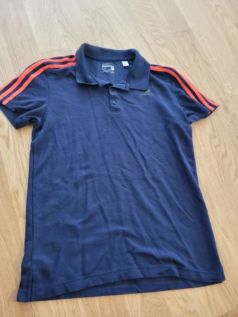 Adidas Polo Shirt blau-rot/orange Grösse M