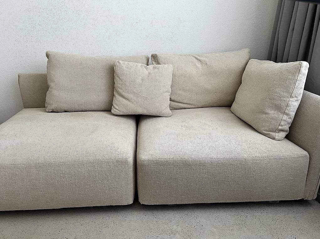 Minotti Divani: Minotti 197x100 Couch 2 Elemente Designer Sofa Beige Sand – Usato da Zürich venduto da b1897
