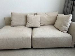 Minotti 197x100 Couch 2 Elemente Designer Sofa Beige Sand