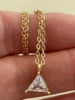 Luxus Elegante Zirkonia Kette Farbe : Gold /  weiss