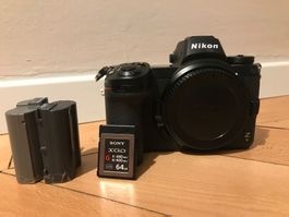 Nikon z6, memory card XQD 64 GB, 2 batteries