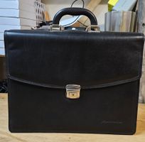 Aktenkoffer Leder schwarz Marke Handmacher. Neu