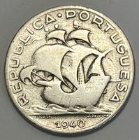 5 Escudos - Zweite Republik - Portugal - 1940 (Silber)