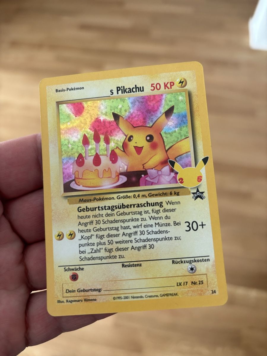 Pokémon Carte collezionabili: Pokémon Celebration Pikachu Geburtstagskarte – Nuovo (secondo la descrizione) da Inwil venduto da ste_roma 2