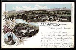 Litho Bad Gonten b. Appenzell, Ortsansic