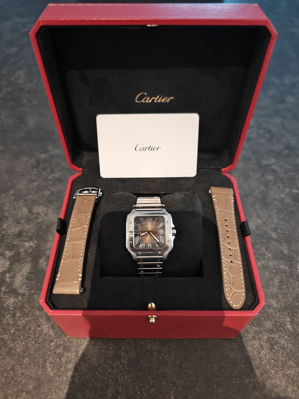 Cartier Uhren: Cartier Santos Medium WSSA0065 / Fullset 2024 – Gebraucht aus Oetwil am See von Dani_Yele