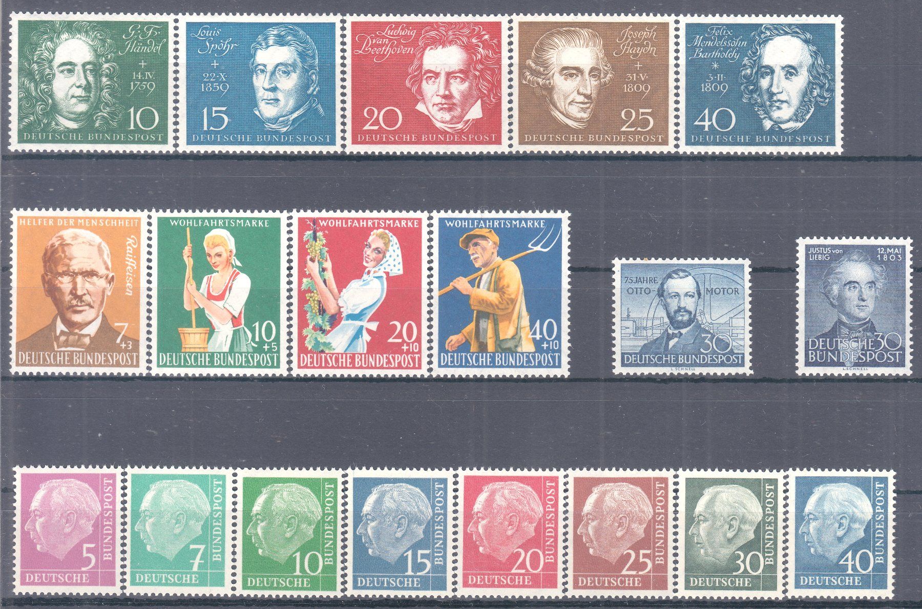 Tutti i francobolli: BRD-Stecker 1950iger Jubiläums-Ausgabe ** – Nuovo (secondo la descrizione) da Berlin venduto da philakontor