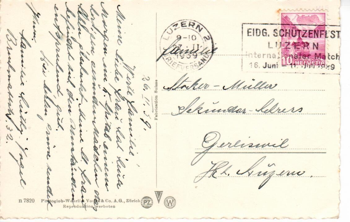 Cartoline postali: Luzern Spittelerquai 1939 – Usato da Wolhusen venduto da Curver9 1