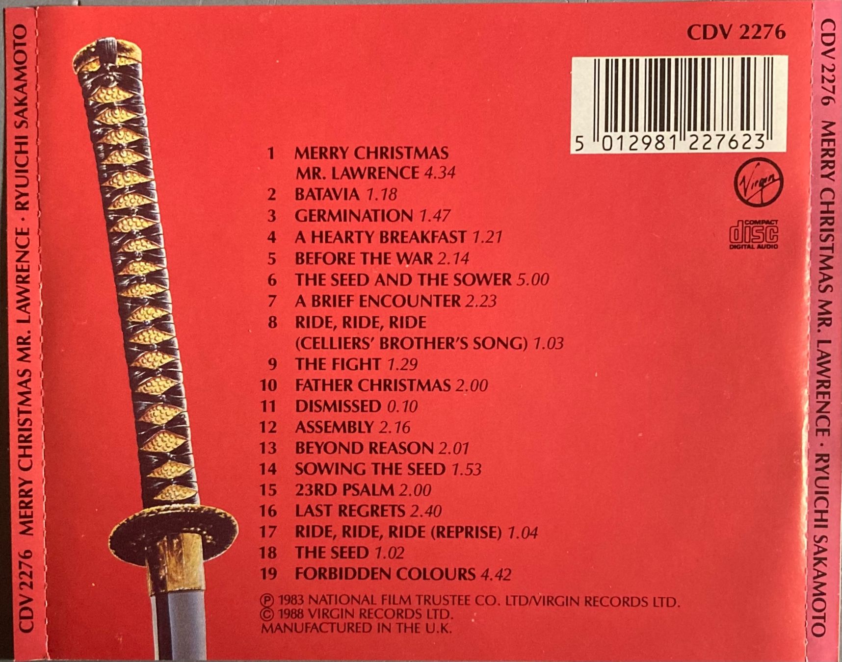 CDs: RYUICHI SAKAMOTO - MERRY CHRISTMAS MR. LAWRENCE – Gebraucht aus Poliez-Pittet von Newtown-Records 1