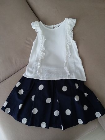 2-Tlg Rock+Bluse/ Jupe+Bluse fille Gr. 116