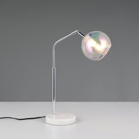 Tischleuchte, Glas, Chrom, 45 cm Höhe