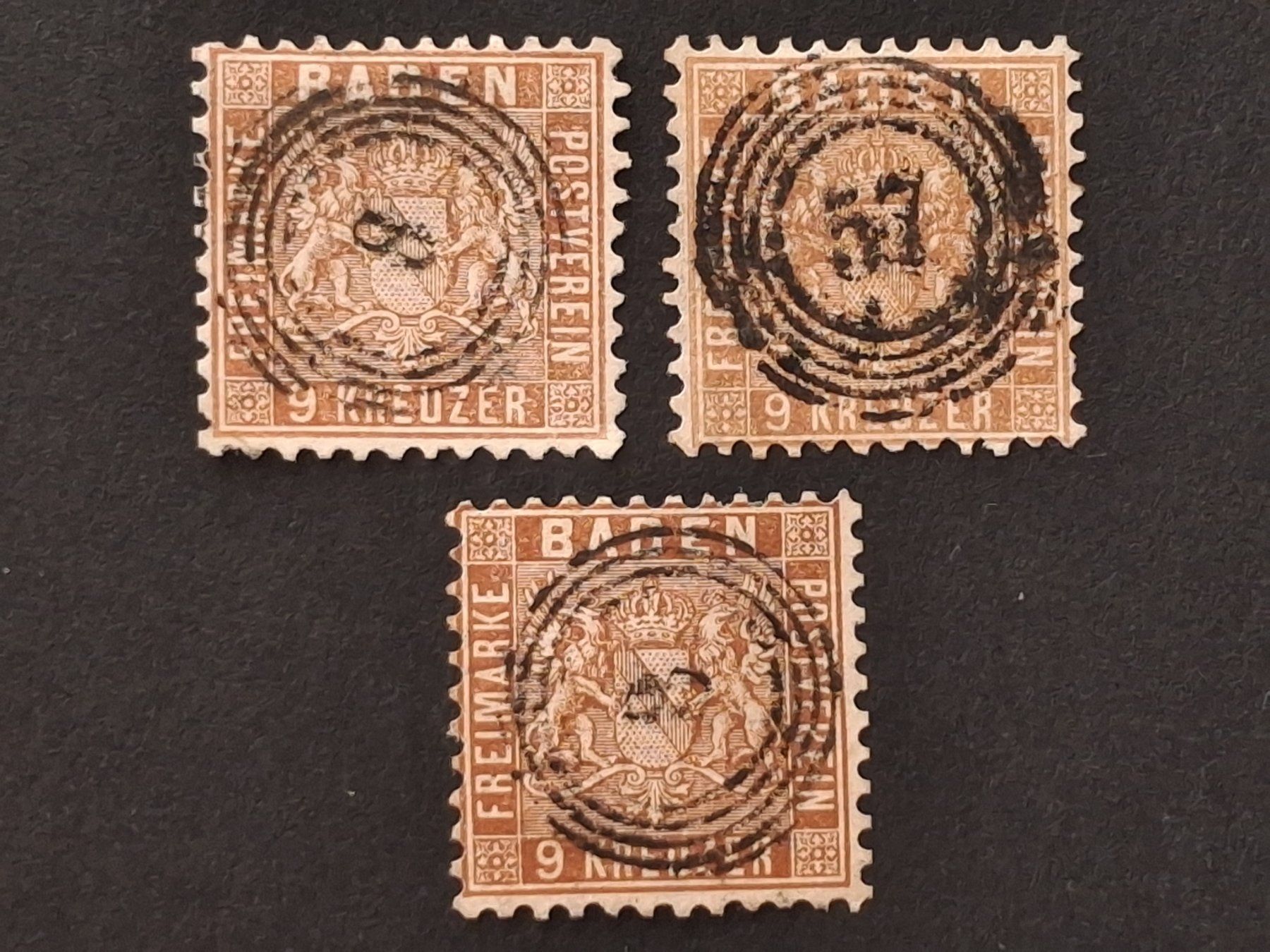 Tous les timbres: Baden Mi-Nr.15 a/ba/c gestempelt  Selten – D'occasion à Kriens par Nidfeld45 1