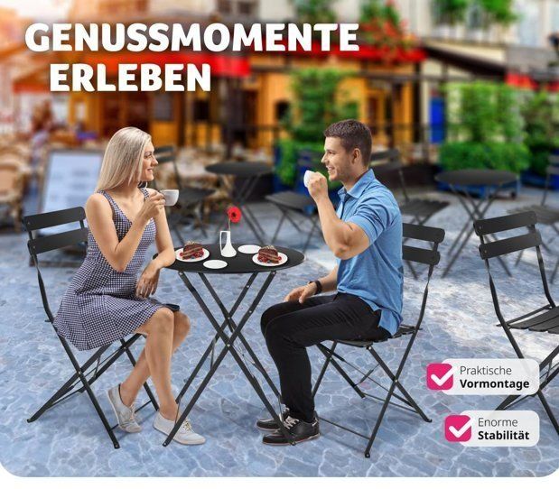 Set de table et chaises: Gartenmöbel Bistro Set Klapptisch mit 2 Stühlen VALENTIN – Neuf avec emballage d'origine à Lachen SZ par sw3zzy 7