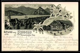 Litho Buochs, Hotel, Pension zur Krone m