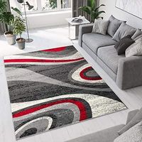 Abstrakter Teppich roter und grauer moderner Teppic 180x250‪