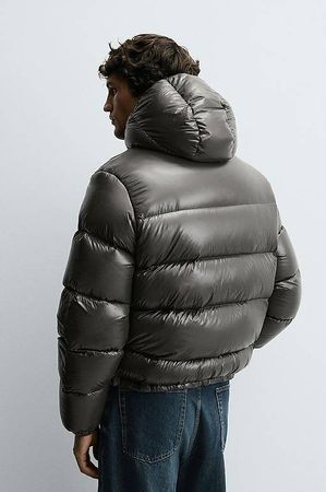 Zara Winterjacke Daunenjacke Pufferjacke glänzend