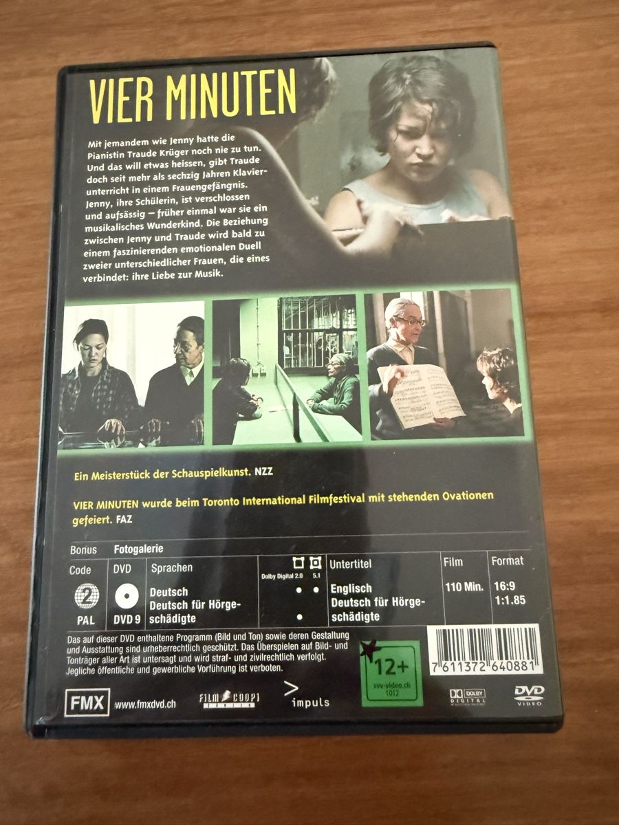 Tutti i DVDs: Vier Minuten DVD gute Zustand – Usato da Menzengrüt venduto da SC1973 1