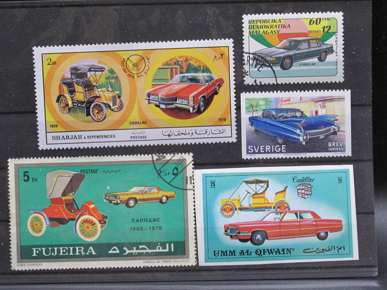 Tutti i francobolli: Auto USA Cadillac 5 Marken – Usato da Wil SG venduto da fva01