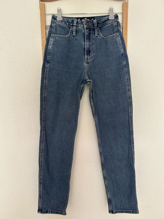 Jeans taille haute mom Hollister, très bon état, 23