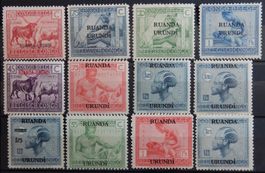 Ruanda-Urundi Belgisch ex. Kat. 19-30 */(*) 1925/27