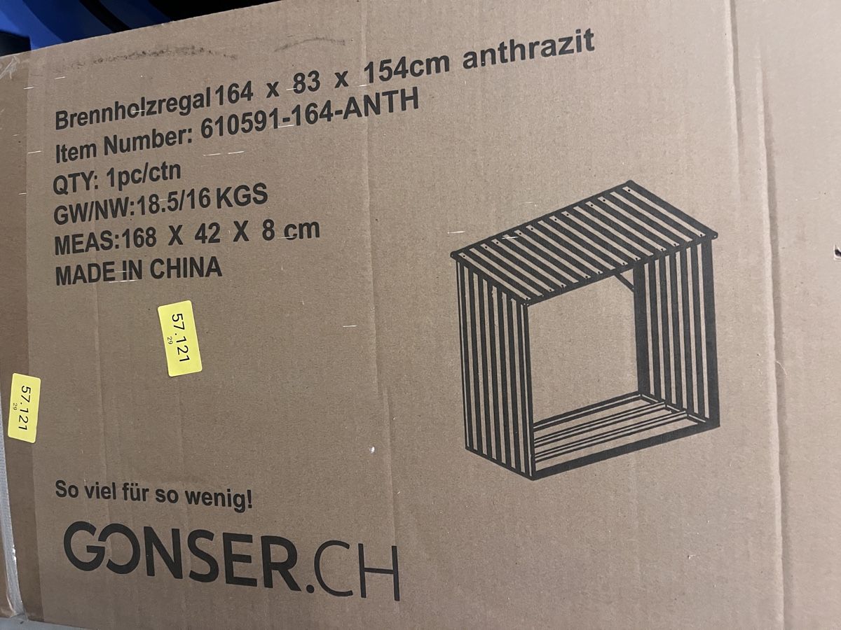 Scaffali: Brennholzregal, anthrazit, 164x83x154cm – Nuovo e nell'imballaggio originale da Rümlang venduto da rue_flohmi 1