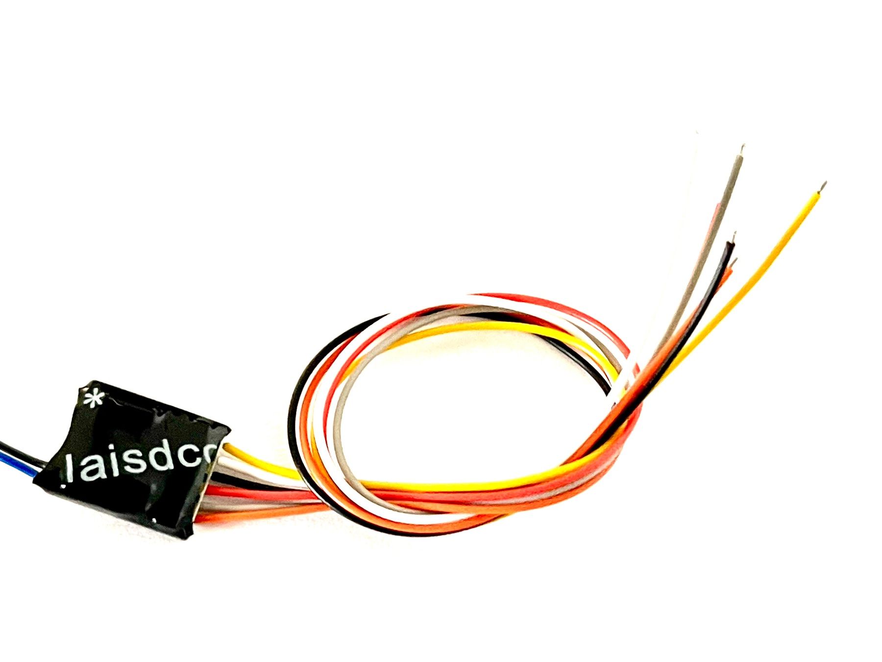 Modellini di ferrovie: Mikro-Lokdecoder KungFu DCC (6 Drähte) mit 2 Funktionen – Nuovo e nell'imballaggio originale da Brügg BE venduto da telegraphrail 2