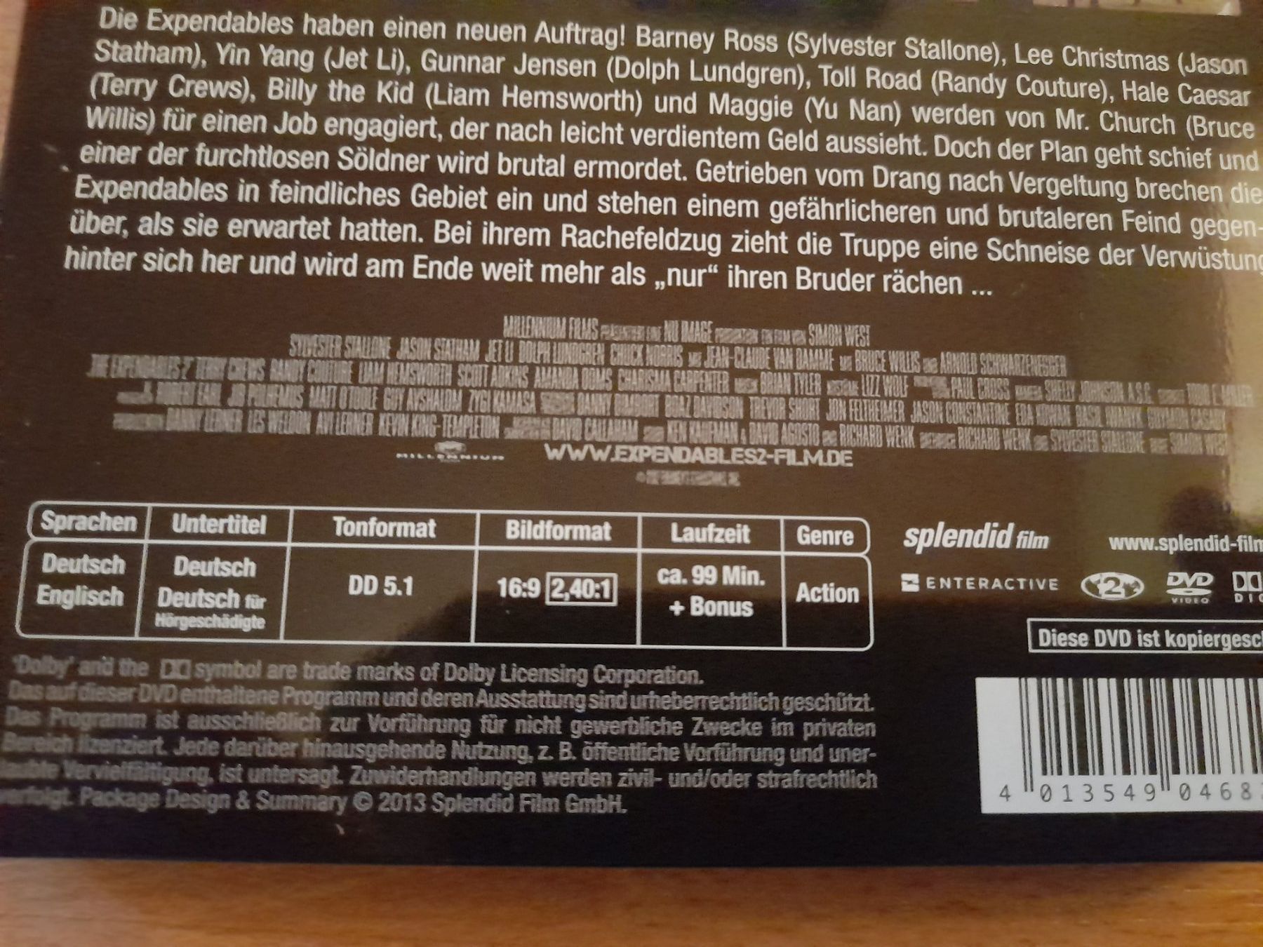 Tutti i DVDs: DVD The Expendables 2 - Steelbook – Usato da Lustmühle venduto da chevi03 3