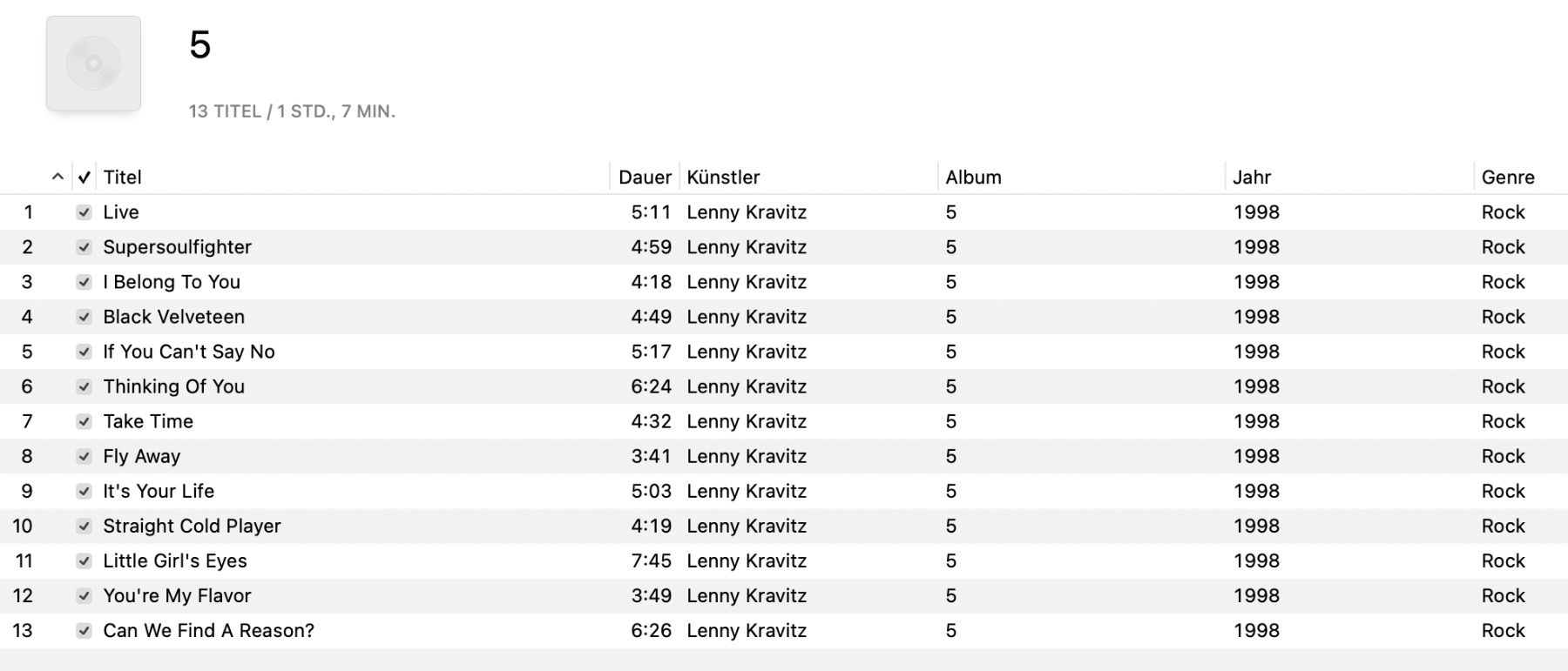 CD: Lenny Kravitz / Album: 5 – Usato da Näfels venduto da rottabi 1