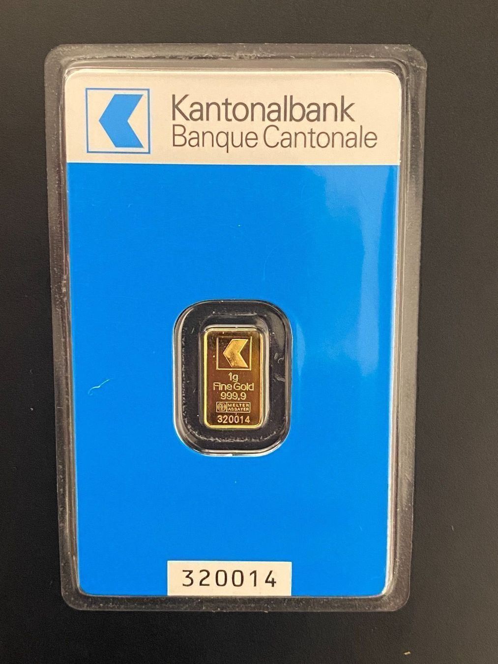 Metalli preziosi: Goldbarren 1 g Kantonal Bank – Nuovo e nell'imballaggio originale da Untersiggenthal venduto da byiggy