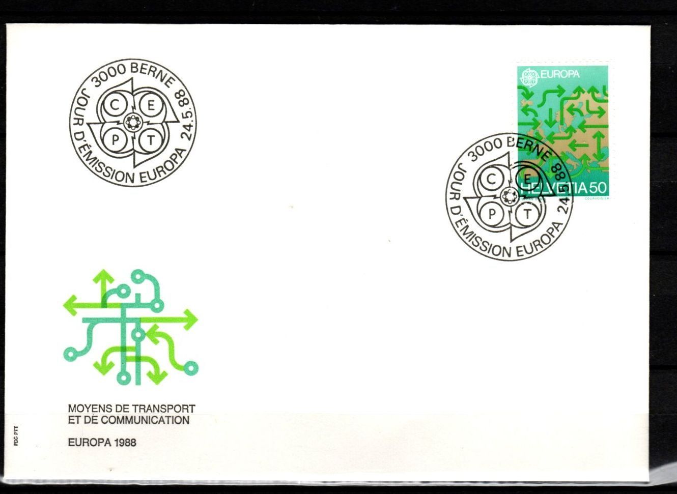 Tutti i francobolli: 1988 - FDC / Europamarken - Transporte – Usato da Schaffhausen venduto da poststamp