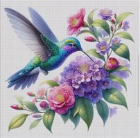 Perlen-Stickerei-DIY- florales Kolibri-Sticken-Bild-Deko
