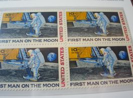 Zum Mond +  Zurück, 4erblock USA ** 1. Man on the Moon