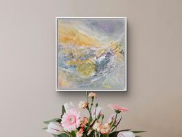 Original Gemälde auf Leinwand 30x30 cm, goldenen Unikat!!!