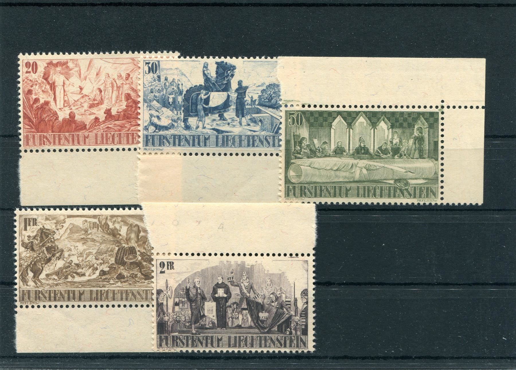 Tutti i francobolli: FL 1942 Nr. 166 - 70 postfrisch – Usato da Winterthur venduto da Kyoung