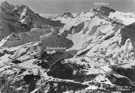 Mürren BE – Luftaufnahme des Skigebiets Richtung G