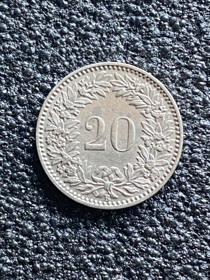 Alle Münzen: 20 Rappen 1929 – Gebraucht aus Hünenberg von Ecila 1