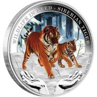 Siberian Tiger 2012_1 Oz Silber «PP / coloriert» & Box & Coa