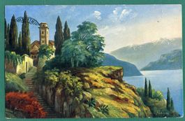 Künstlerkarte G. Fiebiger aus dem Tessin?, 1924, gelaufen