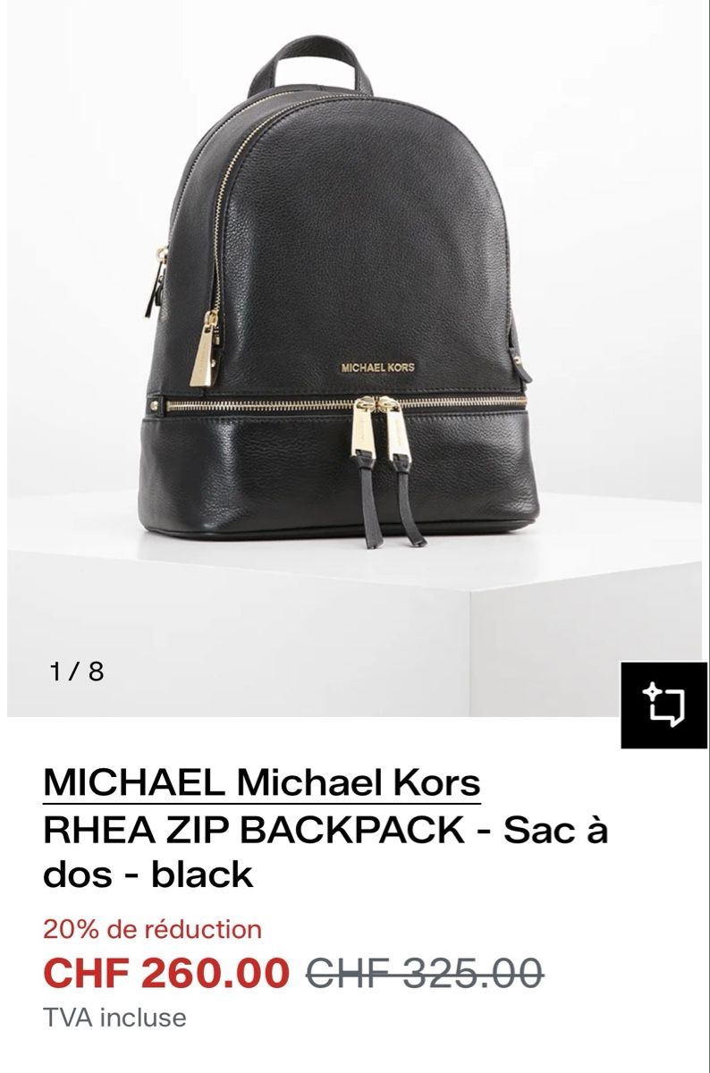 Michael Kors Rucksäcke: Michael Kors Rhea Zip Backpack - Black Leather – Gebraucht aus Zollikerberg von MK-13 6
