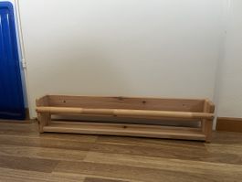 Holz Wandregal mit Stange, Länge 70cm, wie neu!