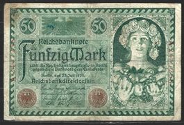 DEUTSCHES REICH - 50 REICHSMARK 23. JULI 1920 - GEBRAUCHT