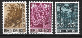 Liechtenstein Serie 345 - 347 * Bäume 19.9.1960