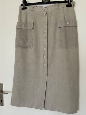 SERGIO DI LAURENTI Bleistiftrock Gr M/L 30% Leinen, Futter