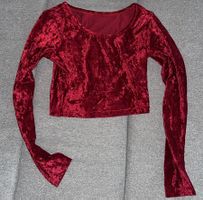 Dragonfly Crop Top langarm, samt rot
