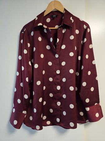 Blouse C&A polka dot burgundy size 46