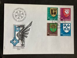Schweiz 1978 Ersttagsbrief Satz Pro Juventute Gemeindewappen