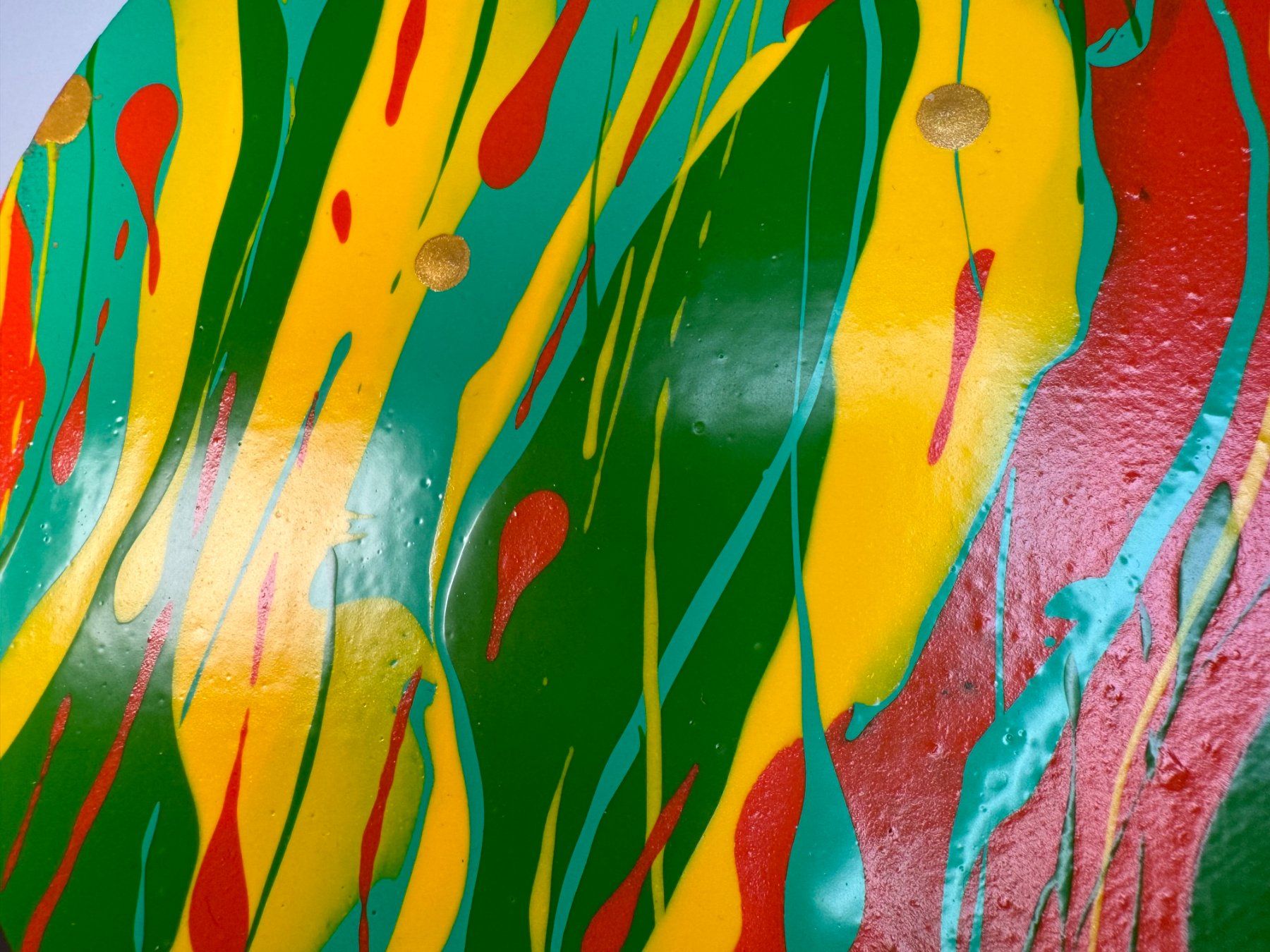 Dipinti: Acryl-Flüssigmalerei, kreisförmig – Usato da Schlieren venduto da MayaSheng1983 1