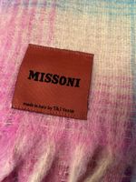 Missoni Wolldecke kariert rosa hellblau guter Zustand