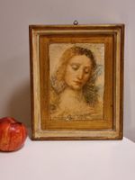 Vintage Leonardo da Vinci Christuskopf Reproduktion Rahmen